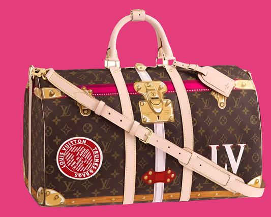 Louis Vuitton Keepall Bandouliere
Monogram Tromp L'oeil Screen 50 Pink Multicolor