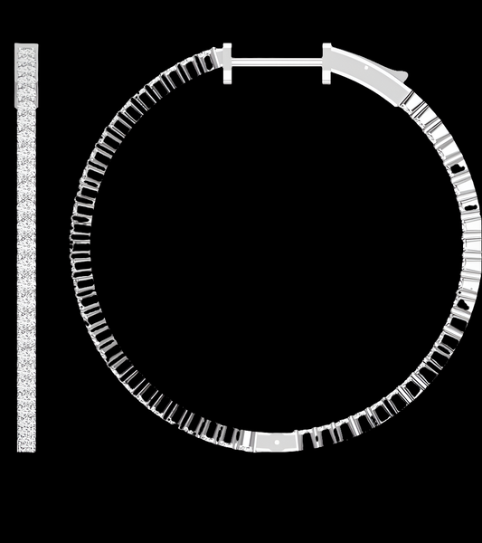 Diamond  Hoop Earrings for Women in 925 Sterling Silver