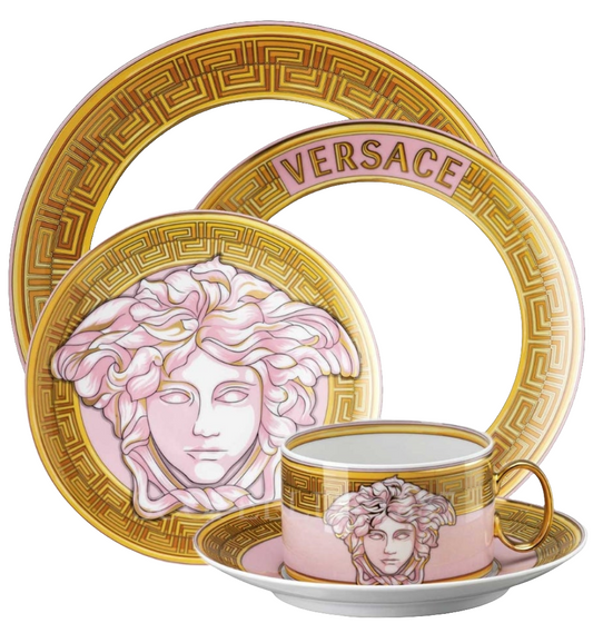 Versace Medusa Amplified Pink Coin Dinner set