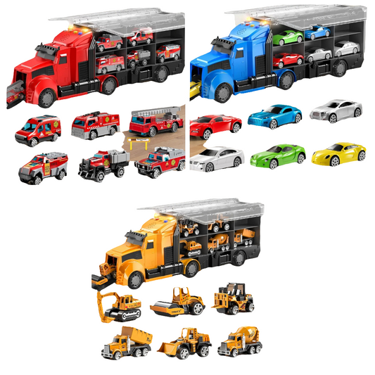 Toy Set with Play Mat, Carrier Truck Play Vehicles Set for 3 4 5 6 Years Old Boys Kids, Die-Cast Car Toy for Toddlers 3-4 Years, Birthday Gifts Toys for 3-9 Year Old Boys