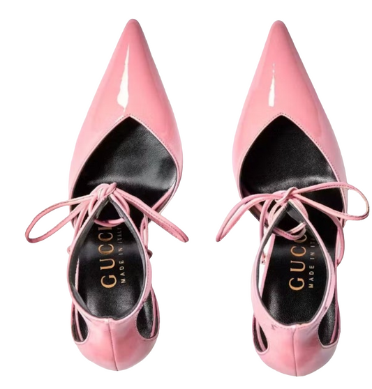 Gucci High Heel Pump Patent Leather with Ankle Cuff
Pink (Women's)