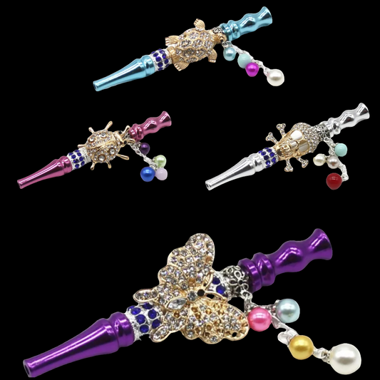 Hookah Set with Everything Colorful Rhinestone Beaded Holder Alloy Hookah Mouth Diamond Arabic Shisha Filter Hookah Accessories Tips