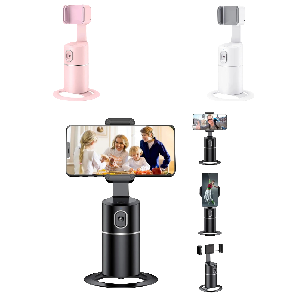 Auto Face Tracking Tripod for TIK Tok Vlog, No App Required, 360° Rotation Face Body Track Selfie Stick Phone Camera Mount, Rechargeable Smart Shooting Holder for Live Videos, YouTube