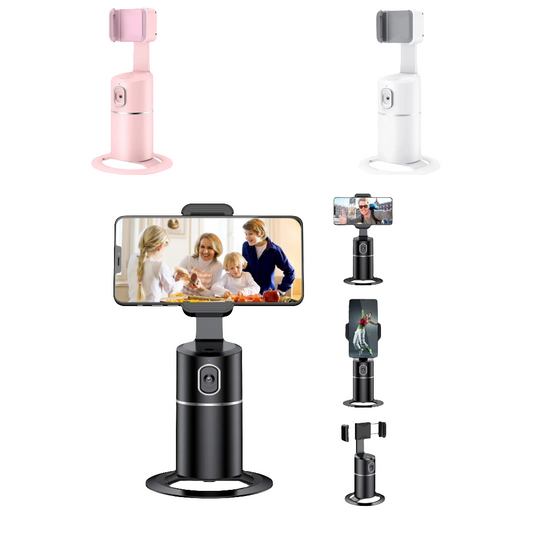 Auto Face Tracking Tripod for TIK Tok Vlog, No App Required, 360° Rotation Face Body Track Selfie Stick Phone Camera Mount, Rechargeable Smart Shooting Holder for Live Videos, YouTube