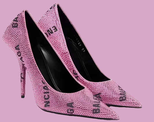 Balenciaga Square Knife Embellished Pink Pumps women's