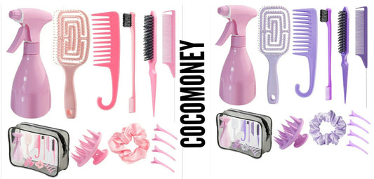Hair Brush Set, 13PCS Hair Brushes and Hair Combs for Women, Vented Deangler Brush Slick Back Brush Wide Tooth Comb Spray Bottles Hair Styling Tools