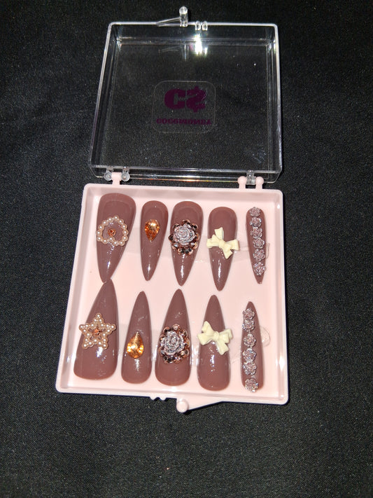 COCOMONEY NAILS CUSTOM 1 OF A KIND PIECES ACRYLIC COMES WITH FREE GIFTS