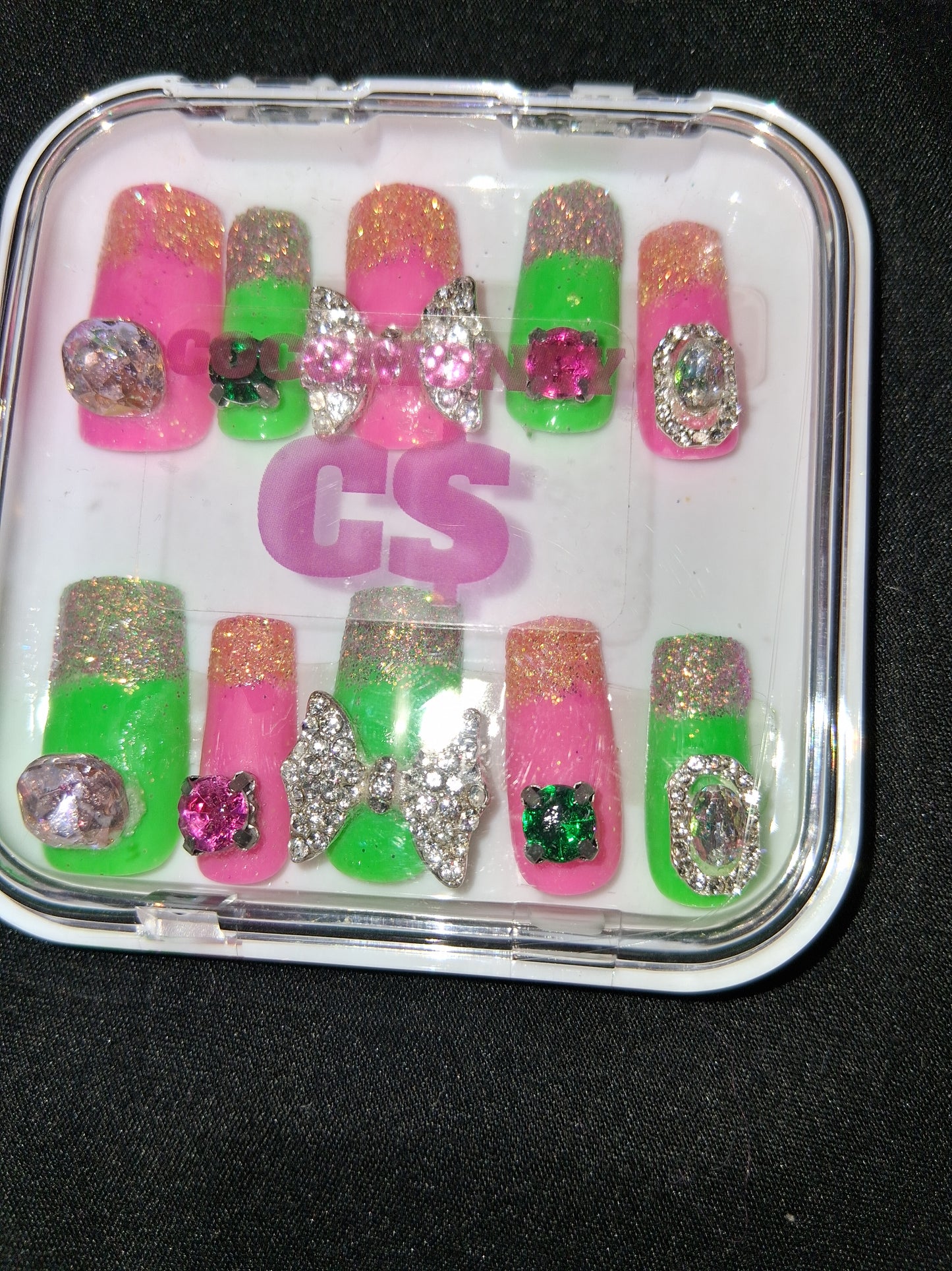 COCOMONEY NAILS CUSTOM ONE OF A KIND PIECES WITH NAIL BAG AND FREE GIFTS ACRYLIC