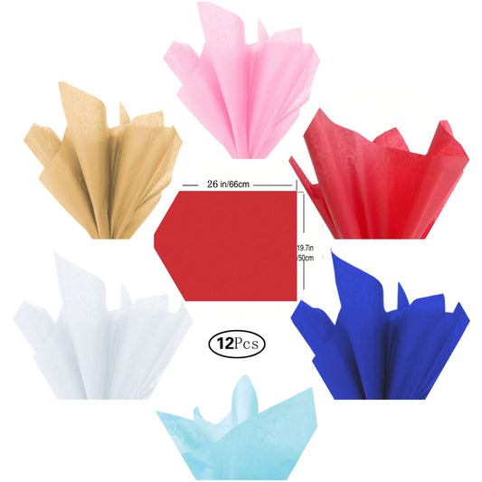 12pcs Solid Color Gift Wrapping Paper,