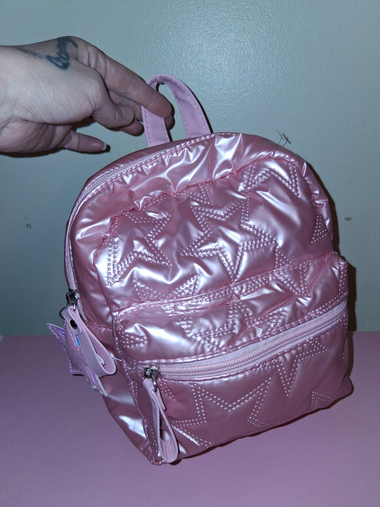 COCOMONEY MINI PINK BOOK BAG STAR DESIGN 10IN BY 8IN BY 3IN only 1