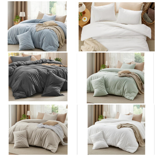 100% Cotton outer Fabric with Microfiber Inner Fill, Queen Comforter Set for All Seasons, 3 Pieces, 1 Comforter and 2 Pillow Cases
