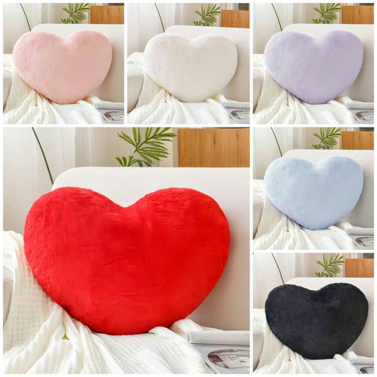Heart Pillow, Soft And Cute Faux Rabbit Fur Heart-Shaped Pillow, Suitable For Spring And Summer Bedroom Sofa And Bed, A Cozy Gift For Mom On Mother's Day,