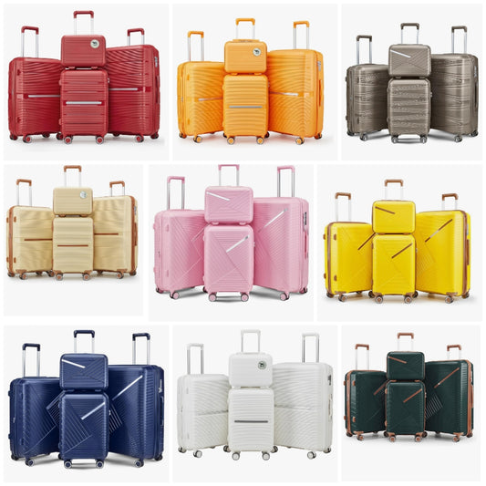Luggage Sets 4 Piece Expandable Suitcase Set, PP Hardshell Suitcase with Spinner Wheels,Lightweight Carry On Luggage with TSA Lock for Women