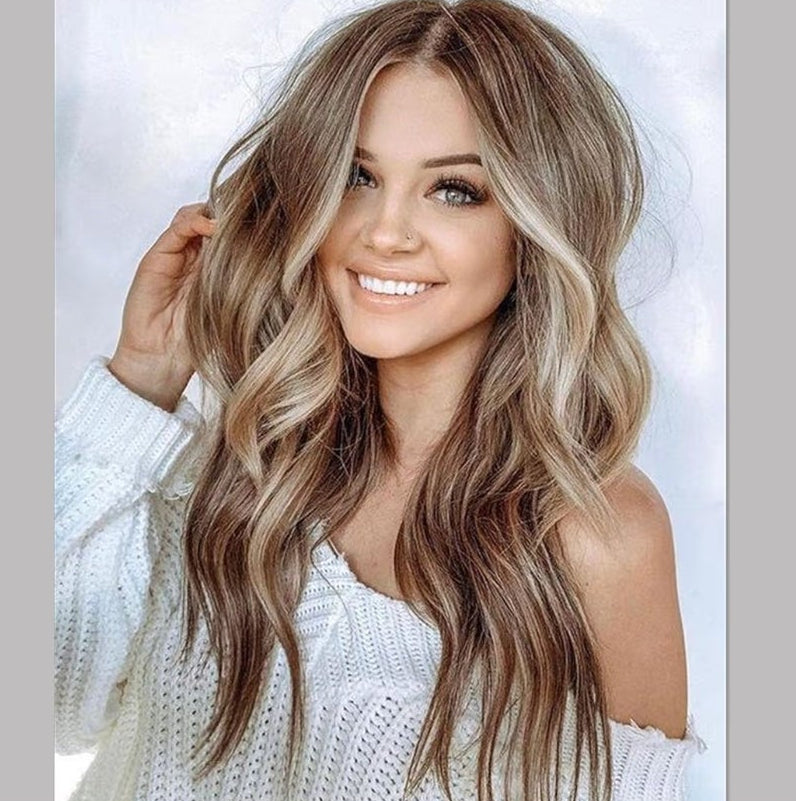 32 Inch Long Highlight Ash Blonde Wigs Human Hair Balayage Ombre, Ash Blonde to Light Brown Highlight, Lace Front Wig Virgin Hair
13x4 HD Transparent 150% Density Glueless Pre Plucked Wigs for Women
