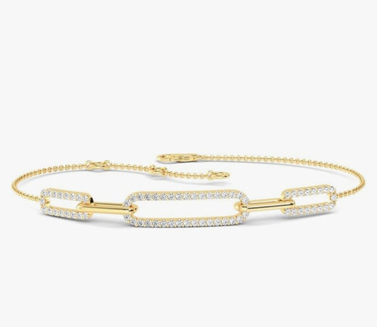 COCOMONEY 1-20 Carat (ctw) White Gold Round Cut LAB GROWN Diamond Bracelets (Color H-I Clarity VS1-VS2)