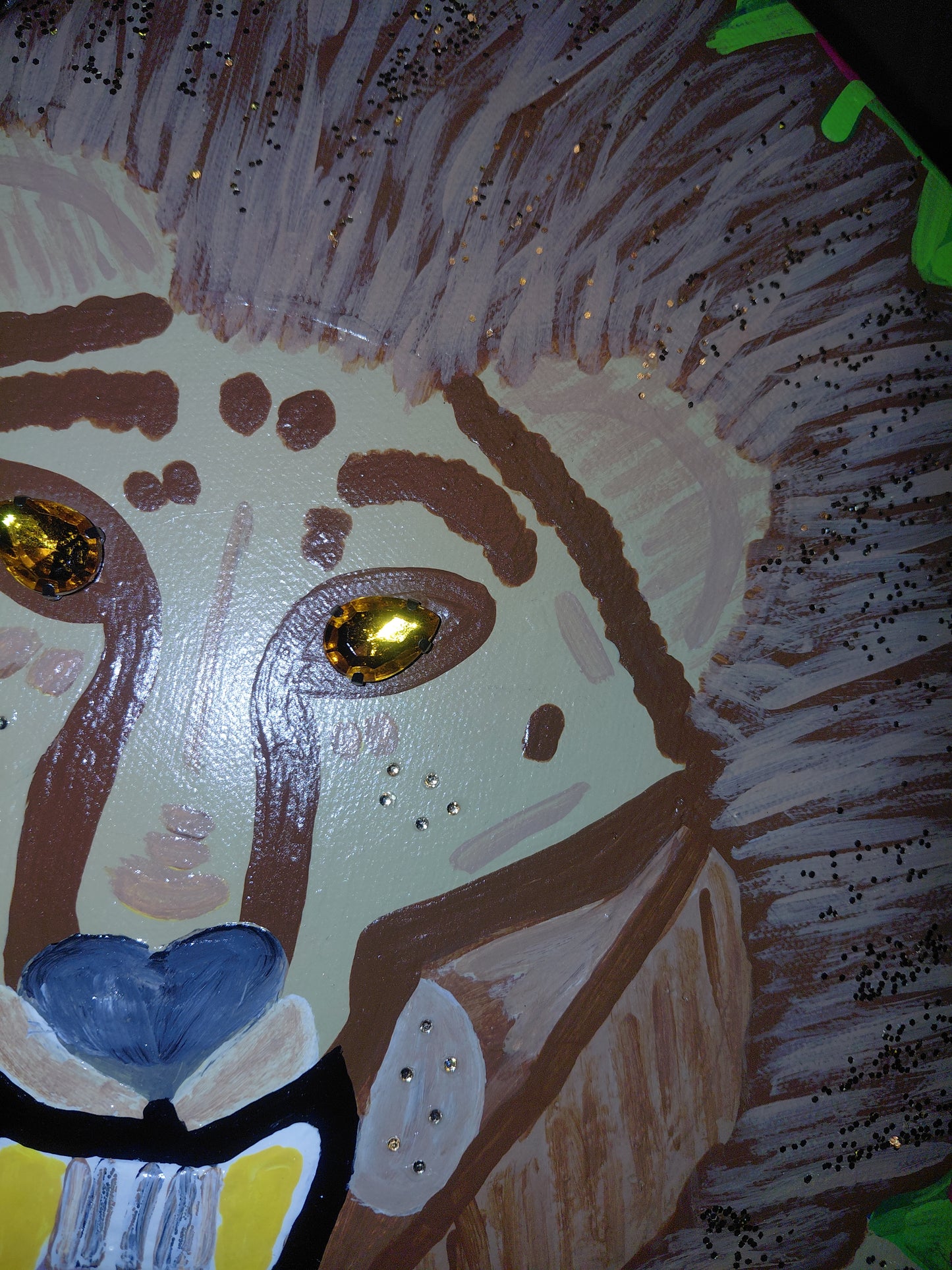 COCOMONEY ART King Of The Jungle 1 of 1 custom acrylic painting on canvas 14×18 inches