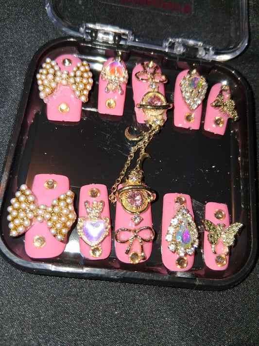COCOMONEY NAILS CUSTOM 1 OF A KIND PIECES ACRYLIC COMES WITH FREE GIFTS