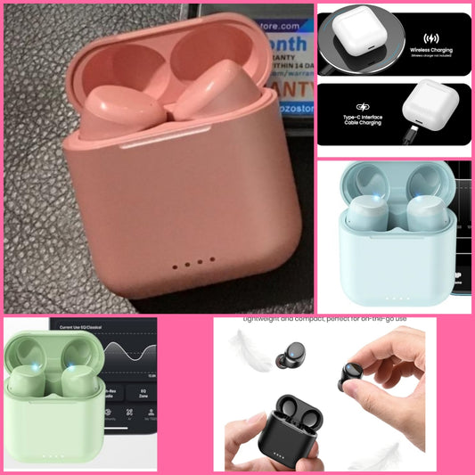 Wireless Earbuds Bluetooth 5.3 Headphones 50H Long Playtime, Wireless Charging Case, IPX8 Waterproof Stereo Earphones, Built-in Mic Calls, Headset Premium Deep Bass 32 Preset EQs via