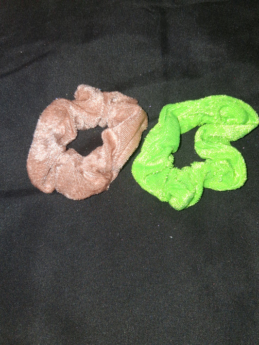 COCOMONEY HAIR SCRUNCHIES 2 PIECES SATIN OR VELVET