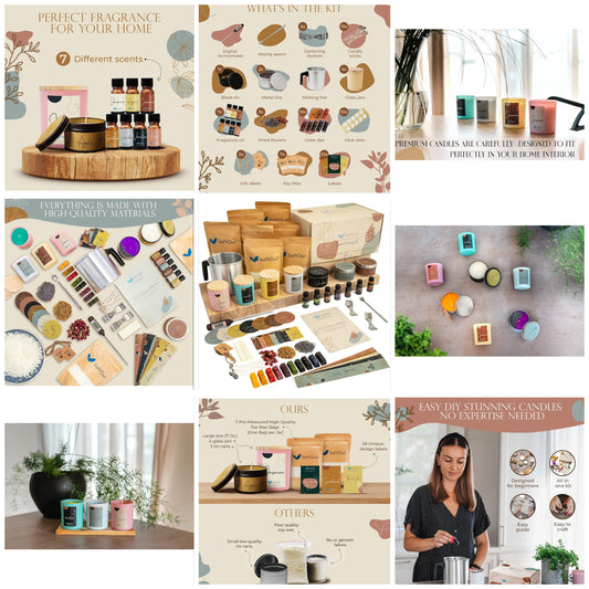 Complete Candle Making Kits for Adults Beginners,DIY Candle Making Supplies Include Soy Wax,Wax Melter,Scents,Dyes,Wicks,Wicks Sticker,Candle Tins & More-Full Candle Making Set - Arts & Crafts Kits