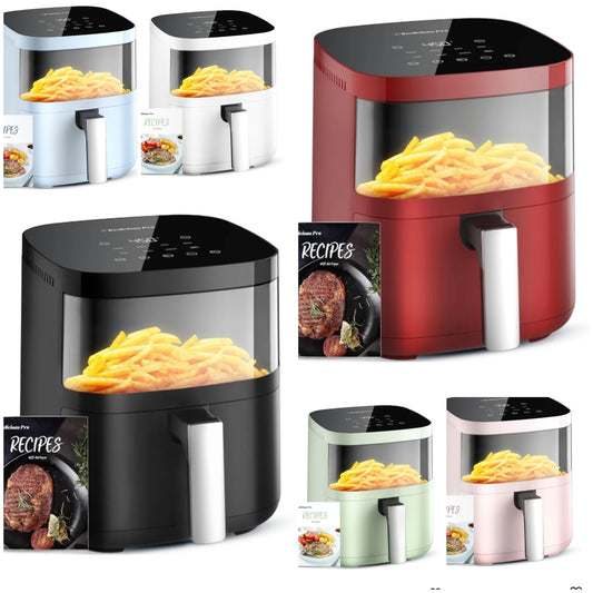 Air Fryer, 8-In-One Smart Compact 4QT Air Fryers, with Viewing Window,Shake Reminder,450°F Digital Airfryer with Flavor-Lock Tech,Dishwasher-Safe & Nonstick,Fit for 1-3 People,