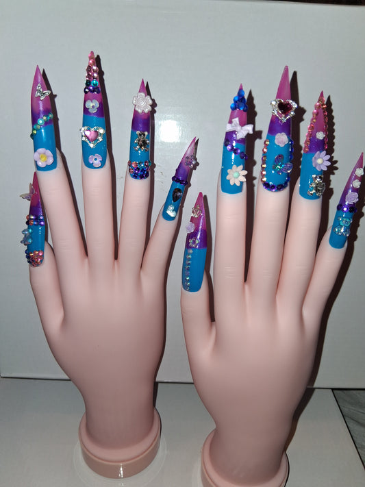 COCOMONEY NAILS CUSTOM 1 OF 1 GLUE ON PRESS ON COMES WITH FREE GIFTS #p73