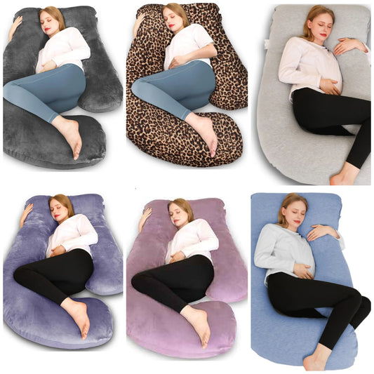 U Shaped Full Body Maternity Pillow 58 inch, Pregnant Women Must Haves Pregnancy Pillows for Sleeping with Removable Cover
