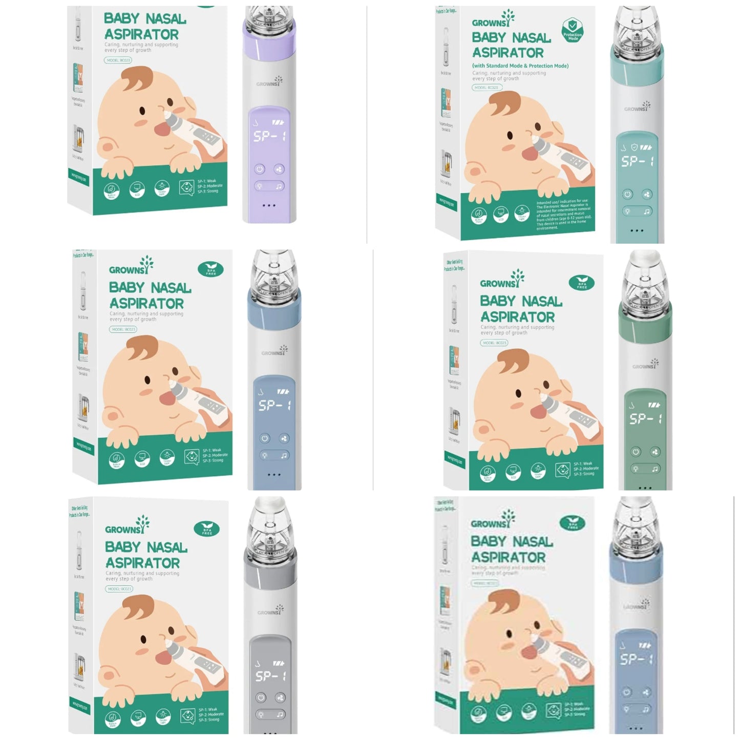 Nasal Aspirator for Baby with Protection Mode, Electric Nose Suction for Baby, Automatic Baby Nose Sucker with 3 Silicone Tips, Adjustable Suction Level, Music and Light Soothing Function