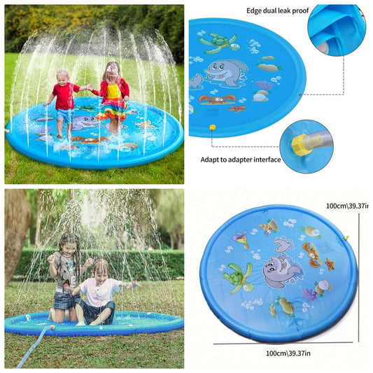 1pc, Outdoor Water Splash Mat, PVC Inflatable Pool Mat, Outdoor Lawn Game Mat, Water Play Splash Mat