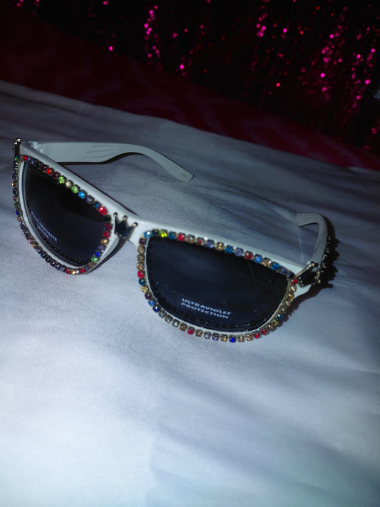 Cocomoney Glasses custom 1 of 1 pair sunglasses gemstones plastic materials uv COCOMONEY.STORE