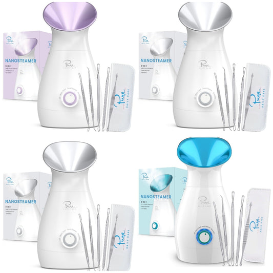 Ionic Facial Steamer with Precise Temp Control - Humidifier - Unclogs Pores - Blackheads - Spa Quality - Bonus 5 Piece Stainless Steel Skin Kit (Teal)