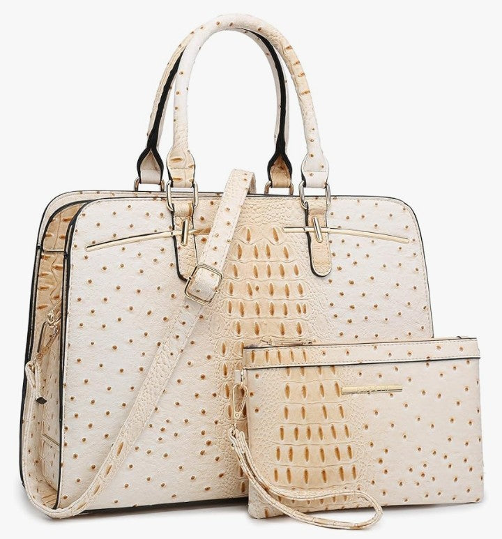 Women Handbag Wallet Tote Bag Shoulder Bag Hobo Bag Top Handle Satchel Purse Set 2pcs w/ 3 Compartments