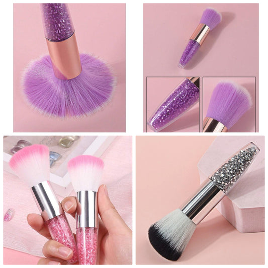 1Pc Diamond Dust Brush | Precision Conical Tip With Glitter Flow Sand & Hypoallergenic Bristles (Crystal-Embedded Handle, Salon-Grade Gel/Acrylic Cleaner)1Pc 2025 Lavender Diamond Dust Brush | Precision Conical Tip With Glitter Flow Sand & H