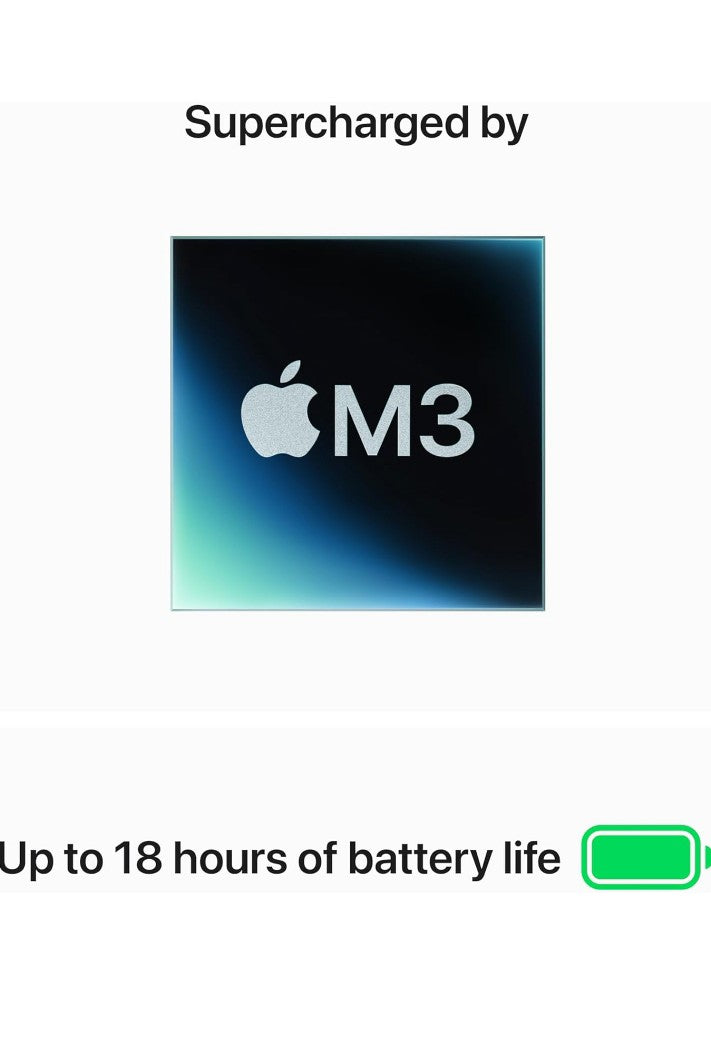 2024 MacBook Air 13-inch Laptop with M3 chip: Built for Apple Intelligence, 13.6-inch Liquid Retina Display, 16GB Unified Memory, 256GB SSD Storage, Backlit Keyboard, Touch ID;