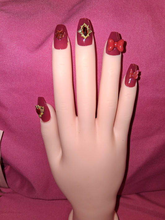 COCOMONEY NAILS CUSTOM 1 OF 1 GLUE ON PRESS ON COMES WITH FREE GIFTS #b90