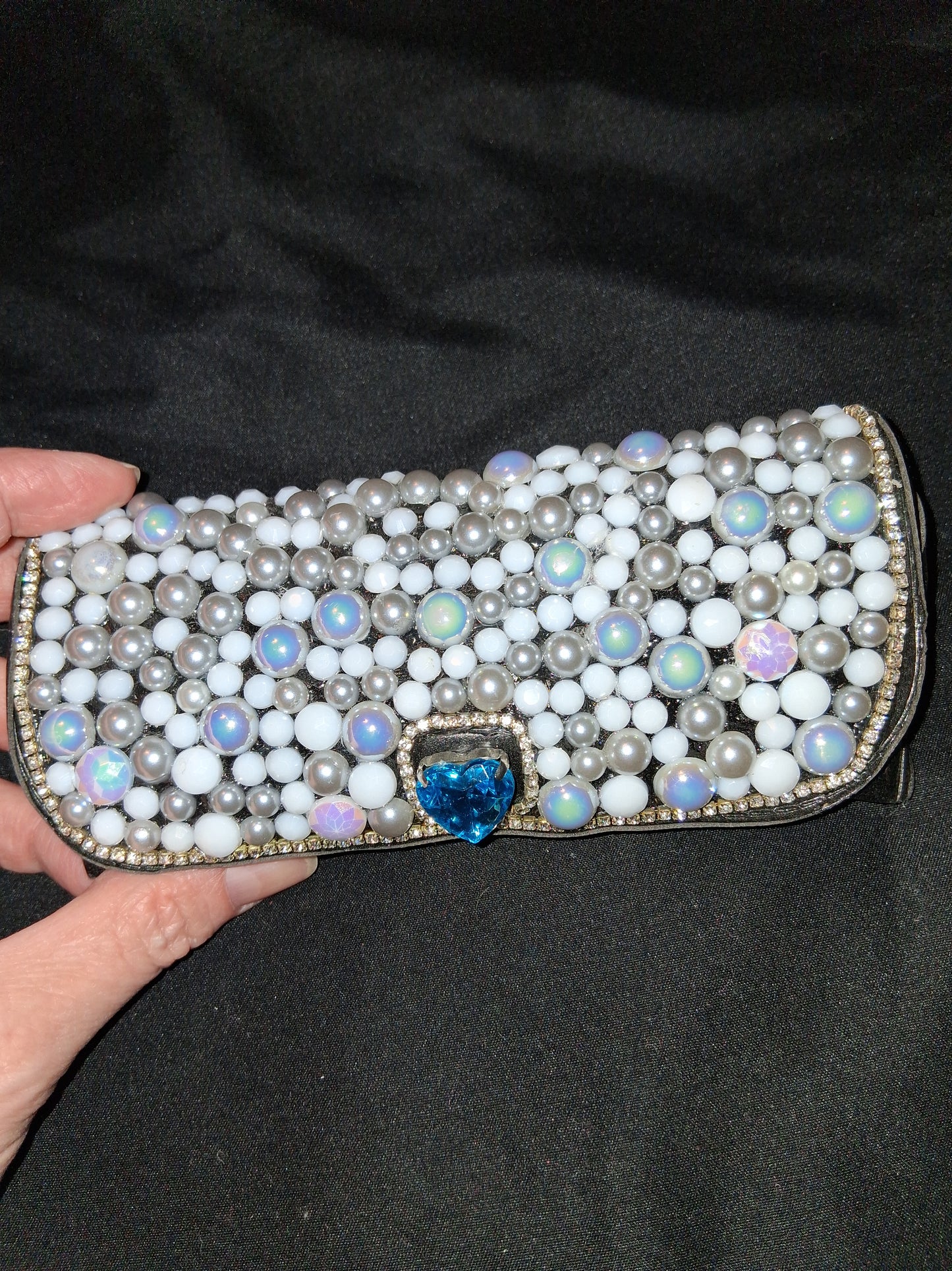 COCOMONEY Glasses Case Custom 1 OF A KIND PIECE GEMSTONES Velcro Closure