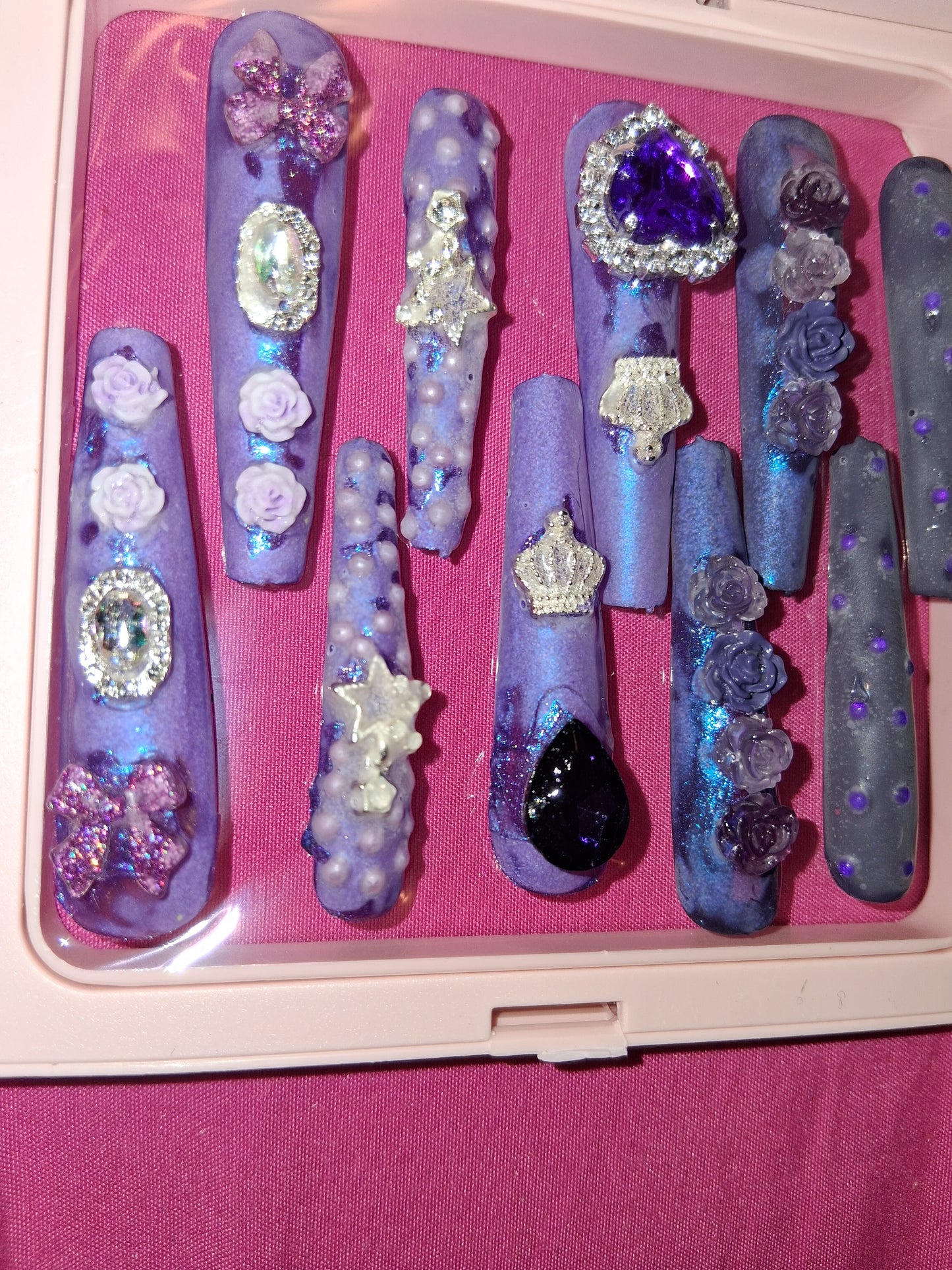 COCOMONEY NAILS CUSTOM 1 OF 1 GLUE ON PRESS ON COMES WITH FREE GIFTS #o17