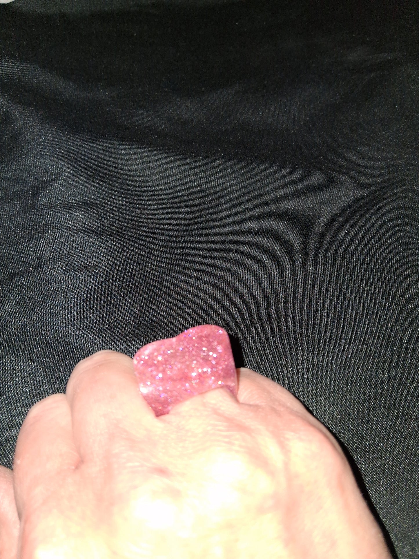 Cocomoney heart ring glitter resin costume jewelry size 7