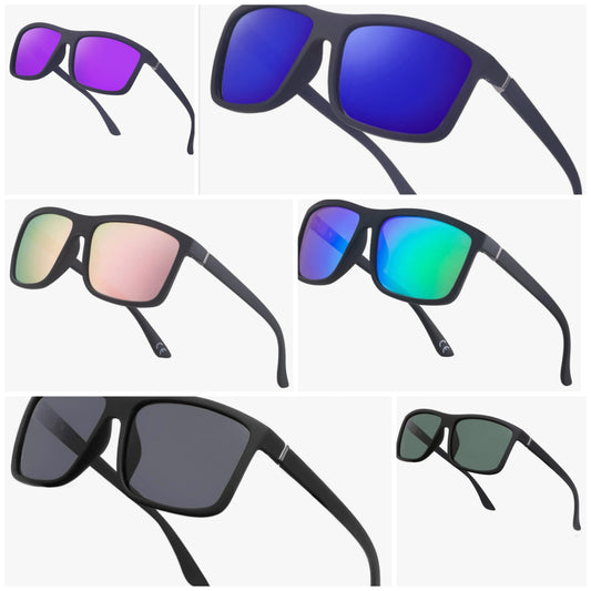 Men's Sports Polarized Sunglasses Square Frame