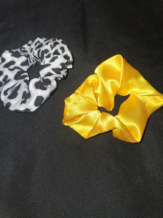 COCOMONEY HAIR SCRUNCHIES 2 PIECES SATIN OR VELVET