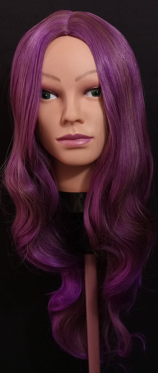 COCOMONEY WIG PURPLE 2 TONE SYNTHETIC FULL BEAUTIFUL