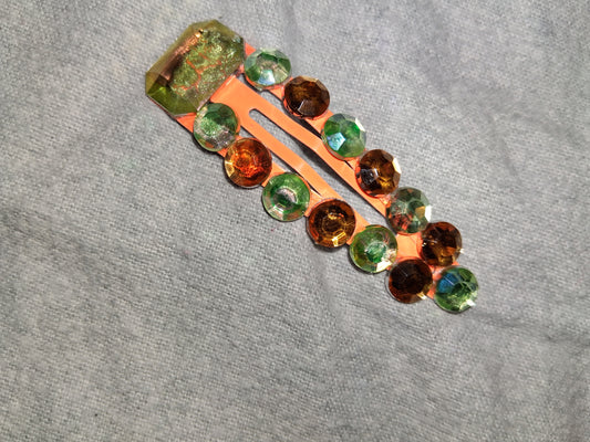 COCOMONEY HAIR CLIP 3INCH CUSTOM 1 OF A KIND PIECE with gemstones