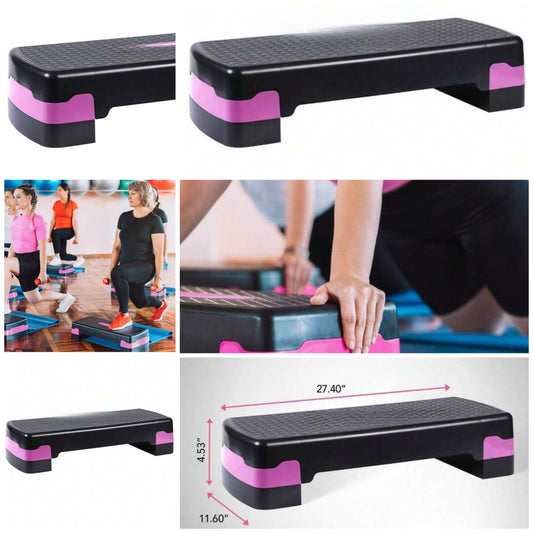 Aerobic Step Platform Exercise Fitness Equipment W/ Adjustable Height