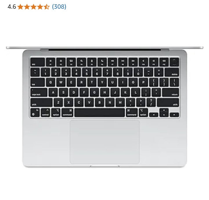 2024 MacBook Air 13-inch Laptop with M3 chip: Built for Apple Intelligence, 13.6-inch Liquid Retina Display, 16GB Unified Memory, 256GB SSD Storage, Backlit Keyboard, Touch ID;