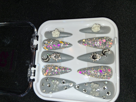COCOMONEY NAILS CUSTOM ONE OF A KIND PIECES WITH NAIL BAG AND FREE GIFTS ACRYLIC