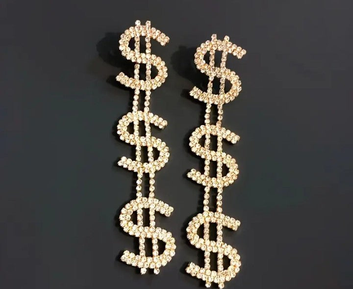 MONEY EARRINGS DOLLAR SIGN