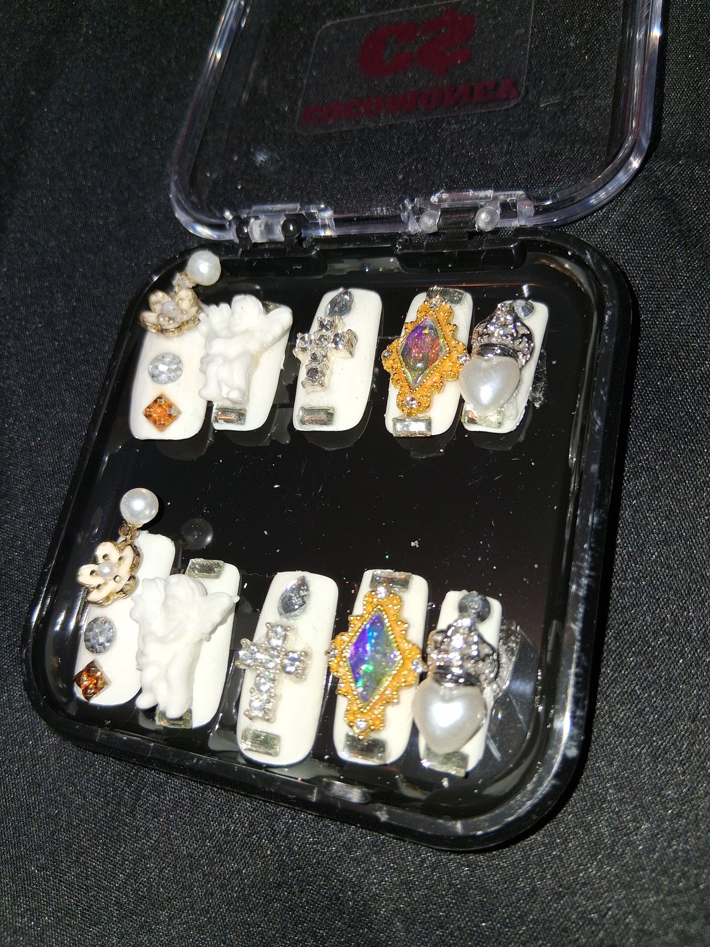 COCOMONEY NAILS CUSTOM ONE OF A KIND PIECES WITH NAIL BAG AND FREE GIFTS ACRYLIC