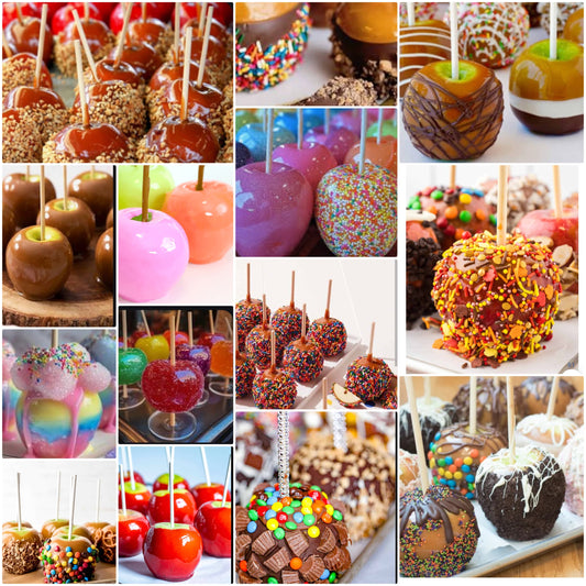 Apples 6 pieces Candy, Caramel, Chocolate or Marshmallow pick your flavors with beautiful unique custom design