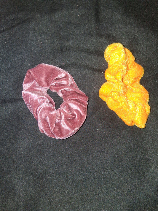 COCOMONEY HAIR SCRUNCHIES 2 PIECES SATIN OR VELVET