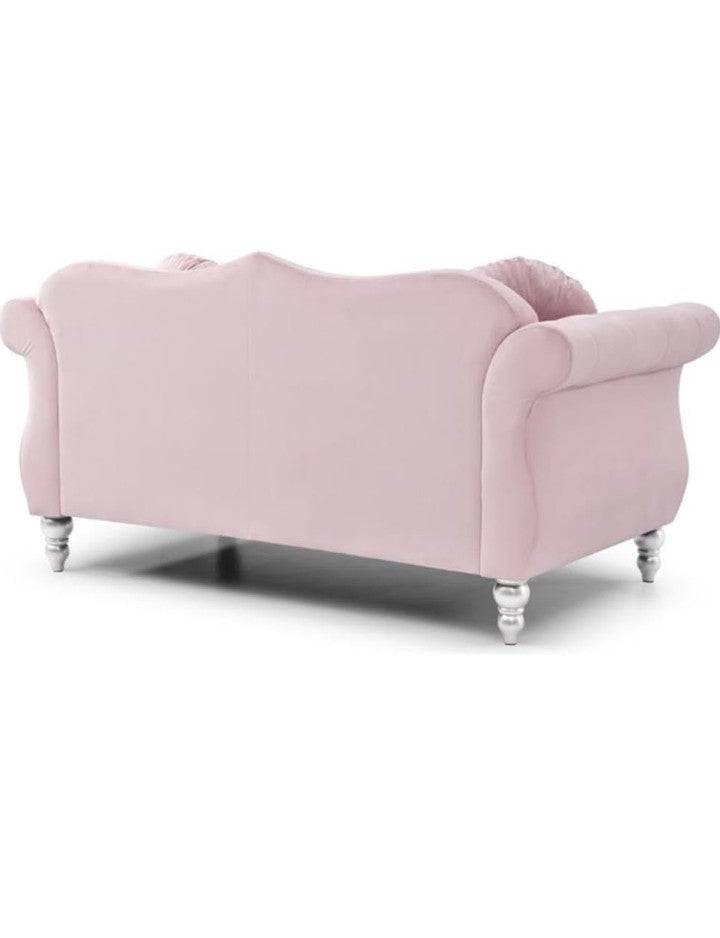 Hollywood Velvet Loveseat in Pink